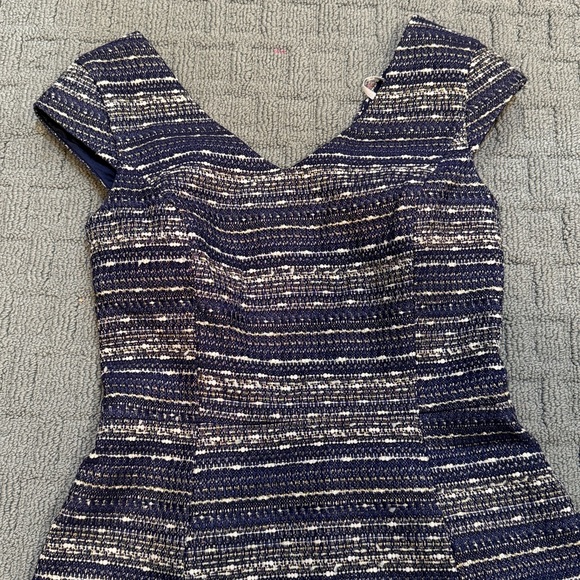 Lilly Pulitzer Ruthy Dress True Navy Metallic Boucle Cap Sleeve Preppy Size 2 - Picture 4 of 7